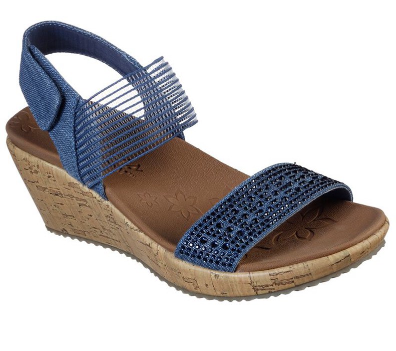 Skechers Dam Marinblå Kilar Sandaler - Beverlee - Pretty Chic - Sverige (UJSHL-5043)